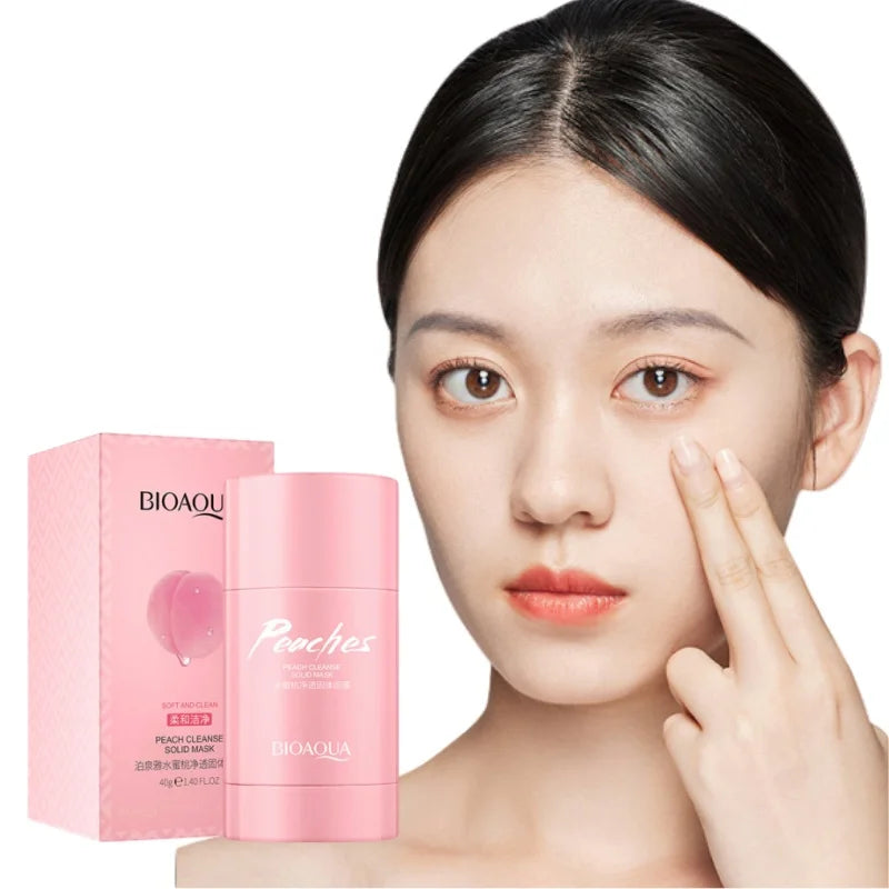 40G/Stick Peach Facial Mud Mask Stick, Deep Cleansing, Moisturizing and Skin-Rejuvenating, Portable Mask Stick Vue