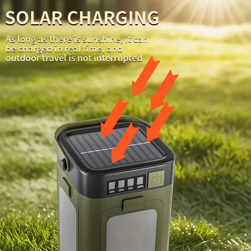 Solar LED Camping Lantern | Power Bank & Flashlight, 6 Modes Solar Camping Lantern Vue