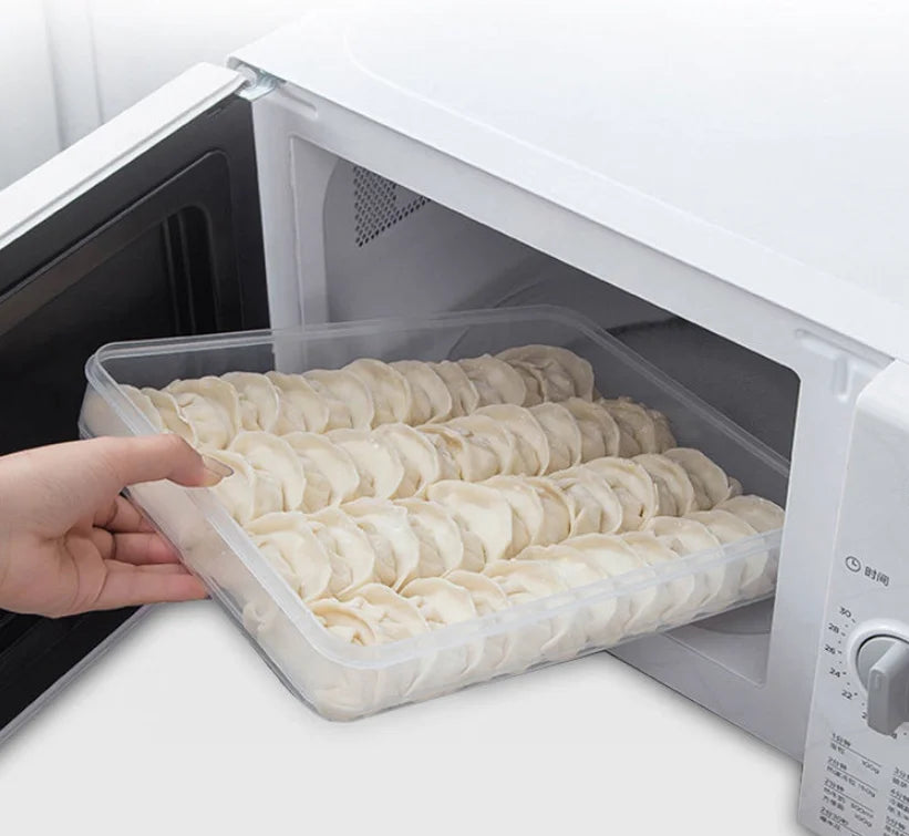 Kitchen Storage Box Refrigerator Organizer Transparent Food Containers Tray For Dumpling Fruits Vegetables Meat Cake Vue