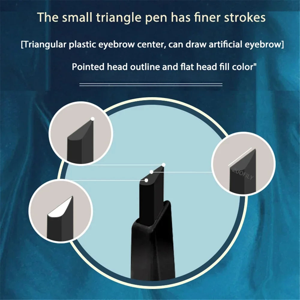 Novo Color Double Eyebrow Pencil with Brush Waterproof Lasting Extremely Slim Sketch Eye Brow Tattoo Pen Eye Makeup Cosmetic Vue