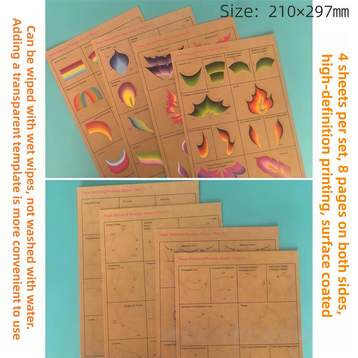 Face Painting Practice Board Copy Practice Suitable For Newcomers To Learn Washable and Reusable Body Painting Practice Template Vue