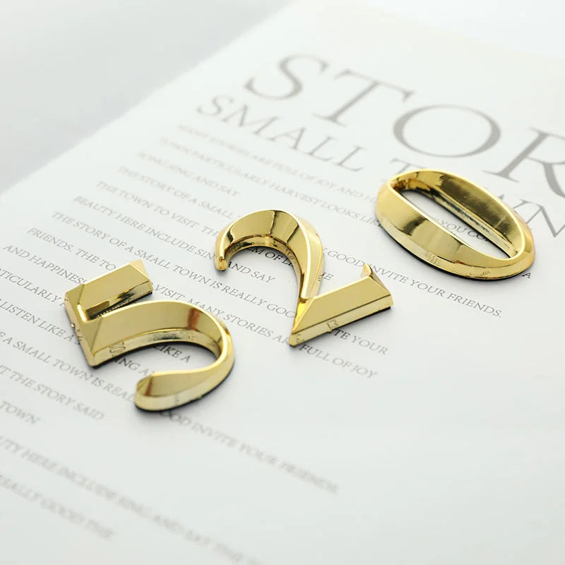 1PCS Gold Address Door Label Number #0-9 ABS Height 5cm Golden Home Sticker Modern House Hotel Apartment Door Plate Vue