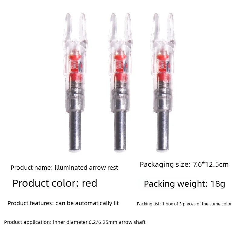 Archery New Snap‑on LED Lighted Arrow Nock 6.2mm ID with On‑Off Switch Shooting Replacement Accessory Tool‑free Vue Red