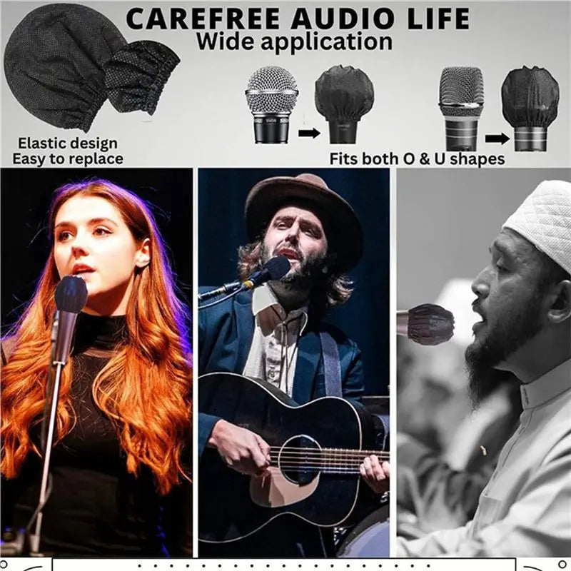 Hot-Handheld Microphone Windscreen Mic Cover 1000 Pcs Disposable Microphone Cover Non-Woven Vue