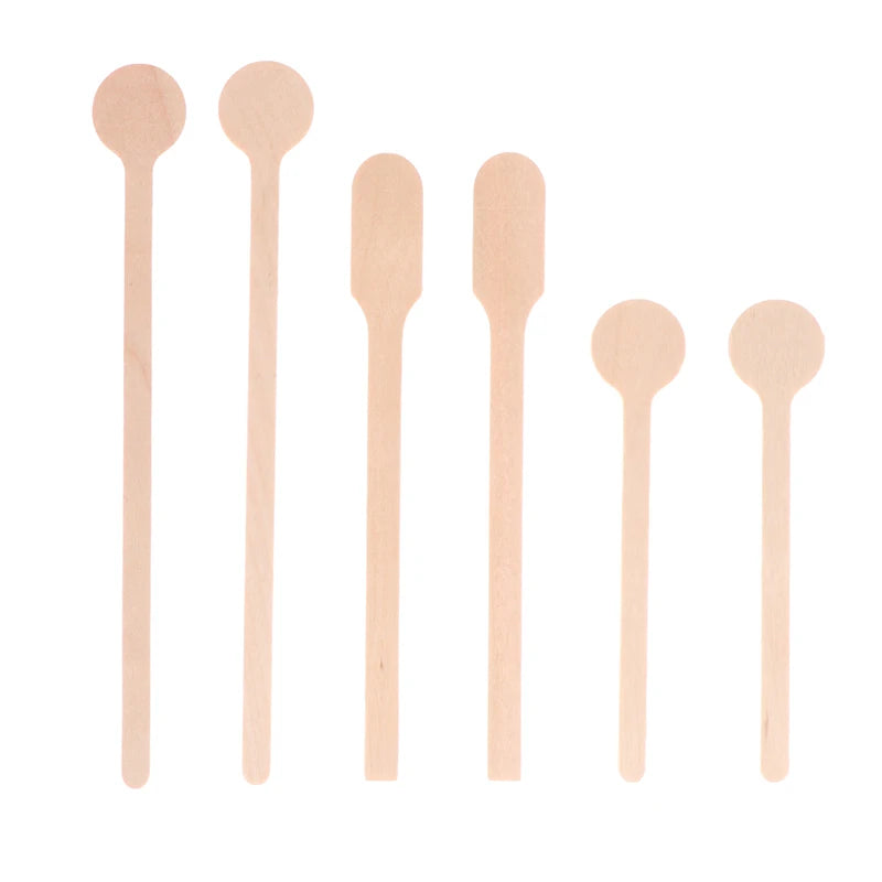 100/50Pcs Coffee Sticks Disposable Wooden Coffee Stirrers Hot Cold Drinking Stir Beverage Stir Sticks Biodegradable Utensils Vue