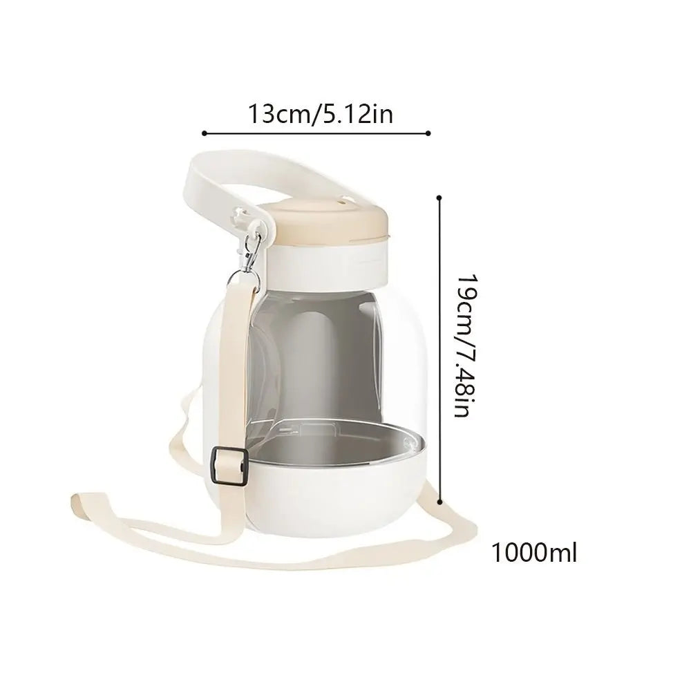 2 in 1 Design Dog Water Bottle Leak-Proof Large Capacity Pet Drinking Bottle Plastic with Food Containe Dog Outing Kettle Vue