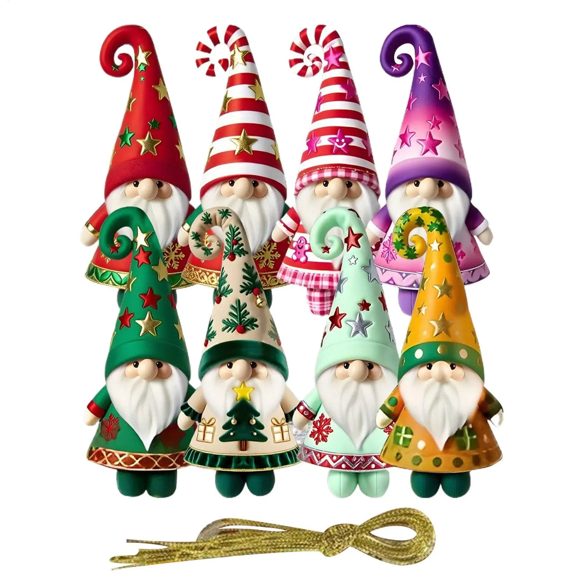 Seasonal Fall Gnomes 8 Pieces Charm Decorations Ornaments Gnomes Figurines Decor for Party New Year Outdoor Indoor Branches Vue