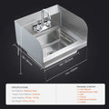 SucceBuy Commercial Wall Mount Hand Sink with Faucet & Splash Commercial Hand Sink Vue 14x10inch United States
