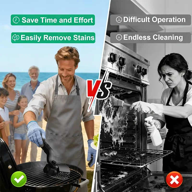 Electric BBQ Cleaning Brush Stainless Steel Rotating Grill Brush Ideal for Spring Outdoor Steam Cleaning Of Grills Vue