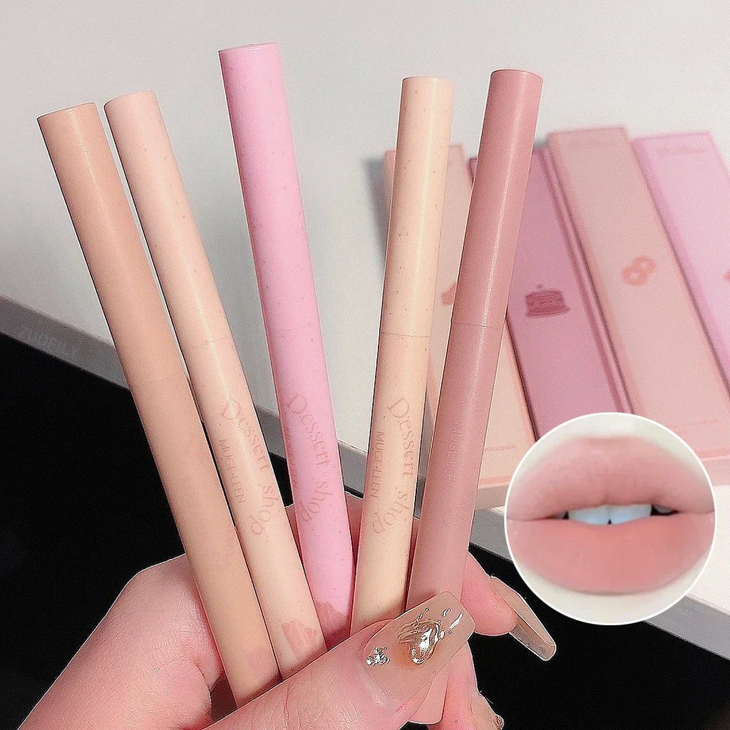 Matte Lip Liner Pen Long Lasting Contour Lipstick Non-stick Waterproof Smooth Velvet Lipliner Pencil Nude Pink Lip Tint Makeup Vue