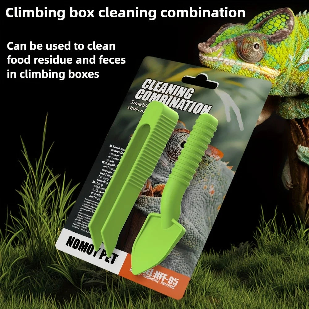 2PC Reptile and Turtle Cleaning Tool Set Easily Remove Feces and Food Debris from Tanks For Birds Small Pets with Long Handles Vue