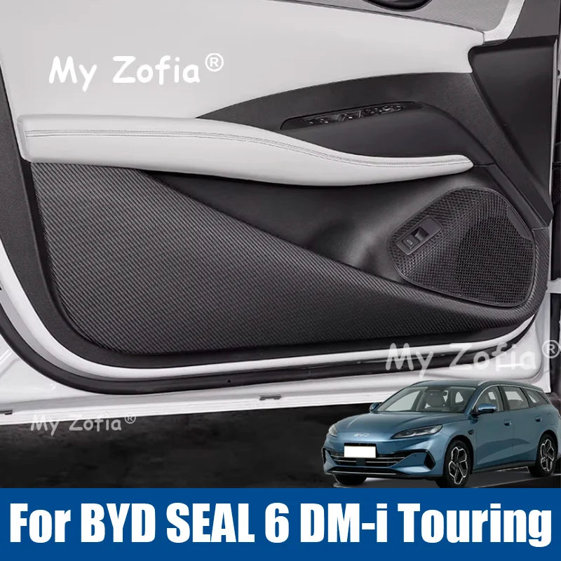 For BYD SEAL 6 DM-i Touring 2025 2026 Car Door Anti-kick Pad Leather Interior Protection Anti-dirty Decor Stickers Accessories Vue
