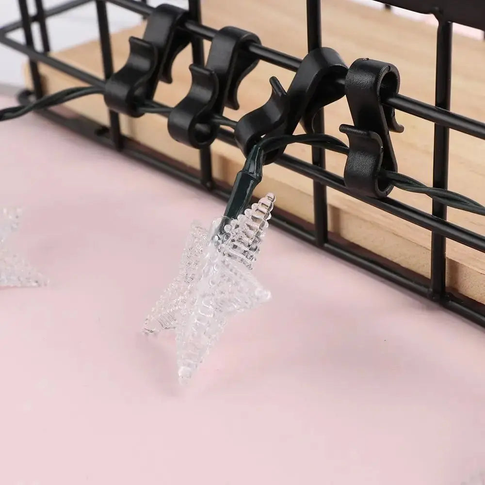 50pcs Durable S-shaped Light String Hook Clip Firm Gutter Hooks Plastic Black/White Elastic Tightening Hooks Festival Vue