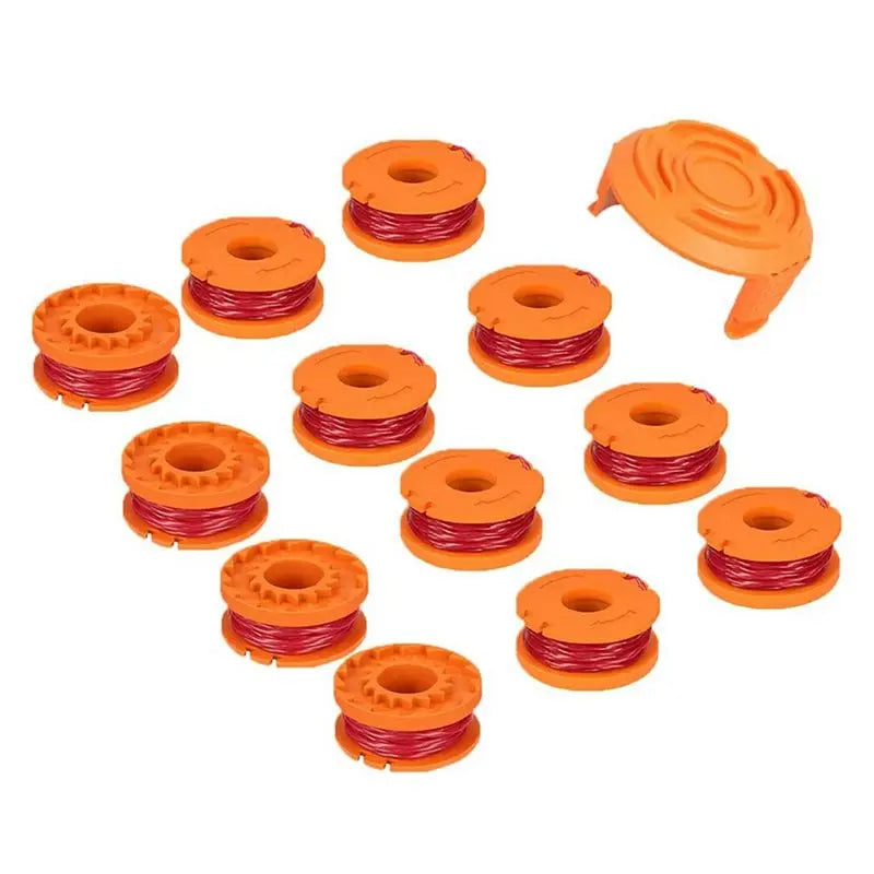 ABKW-Line Spools, Edger Line Spools, Compatible With Worx Mowers, Lawn Mower Replacement Lines (12 Lines + 1 Cap) Vue