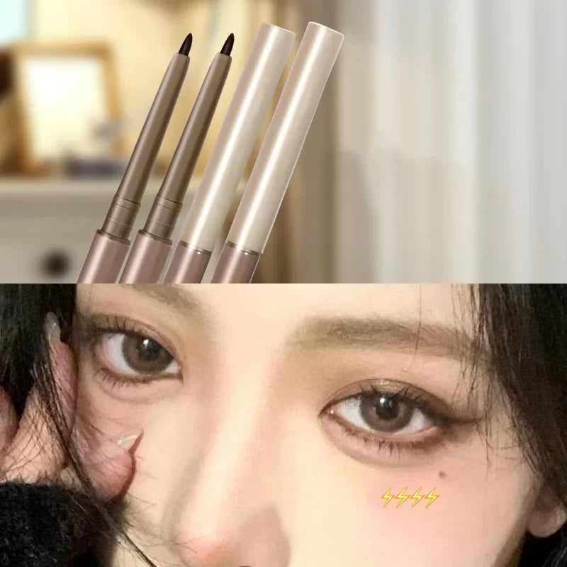 Eyeliner Lying Silkworm Gel Pencil 2in1 Waterproof Long-lasting Non-Smudge Black Brown Eyebrow Pen for Beginner Makeup Cosmetics Vue