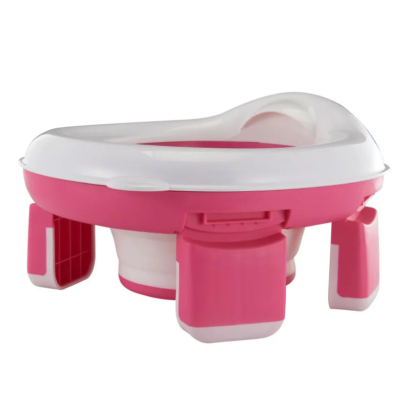 3 in 1 Travel Toilet Baby Pot Portable Silicone Baby Potty Training Seat Seat Foldable Blue Children Potty With Bags Vue B83 Pink