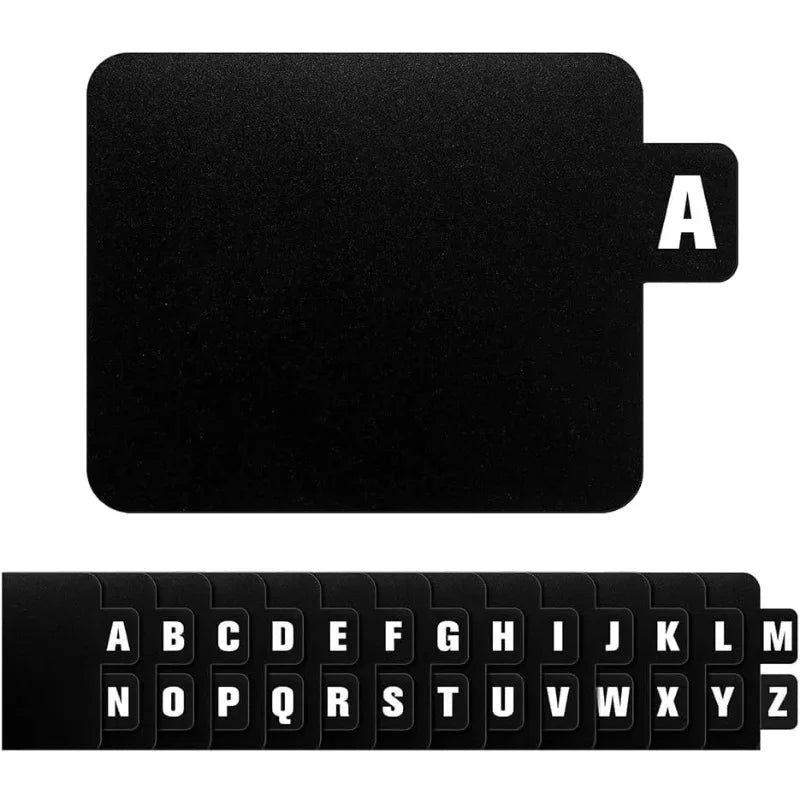 26-piece Set of Black Vinyl Record Dividers, A-Z Letter DVD Dividers, Suitable for Albums, CD Media, Bookshelf Storage Vue