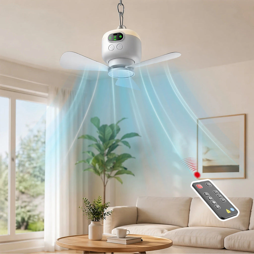 Quiet Hanging Fans 3 Speeds Hanging Tent Fans Wireless Mini Ceiling Fans for Tents Canopies Beach RV Car Camper & Outdoors Vue
