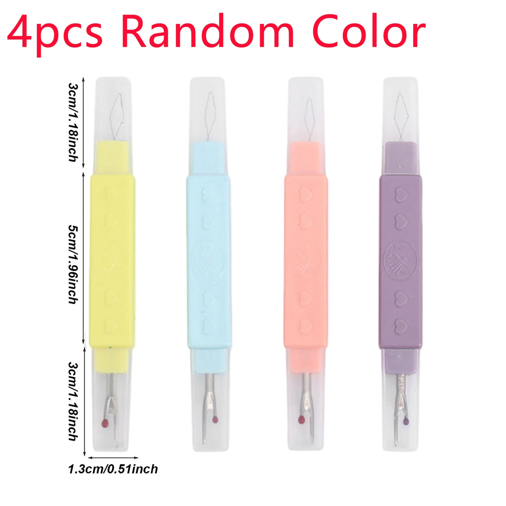 Auto Needle Threader Set 3 or 4 Pack – Fast & Easy Sewing Tool Needle Threader Vue 4pcRandom Color 2in1