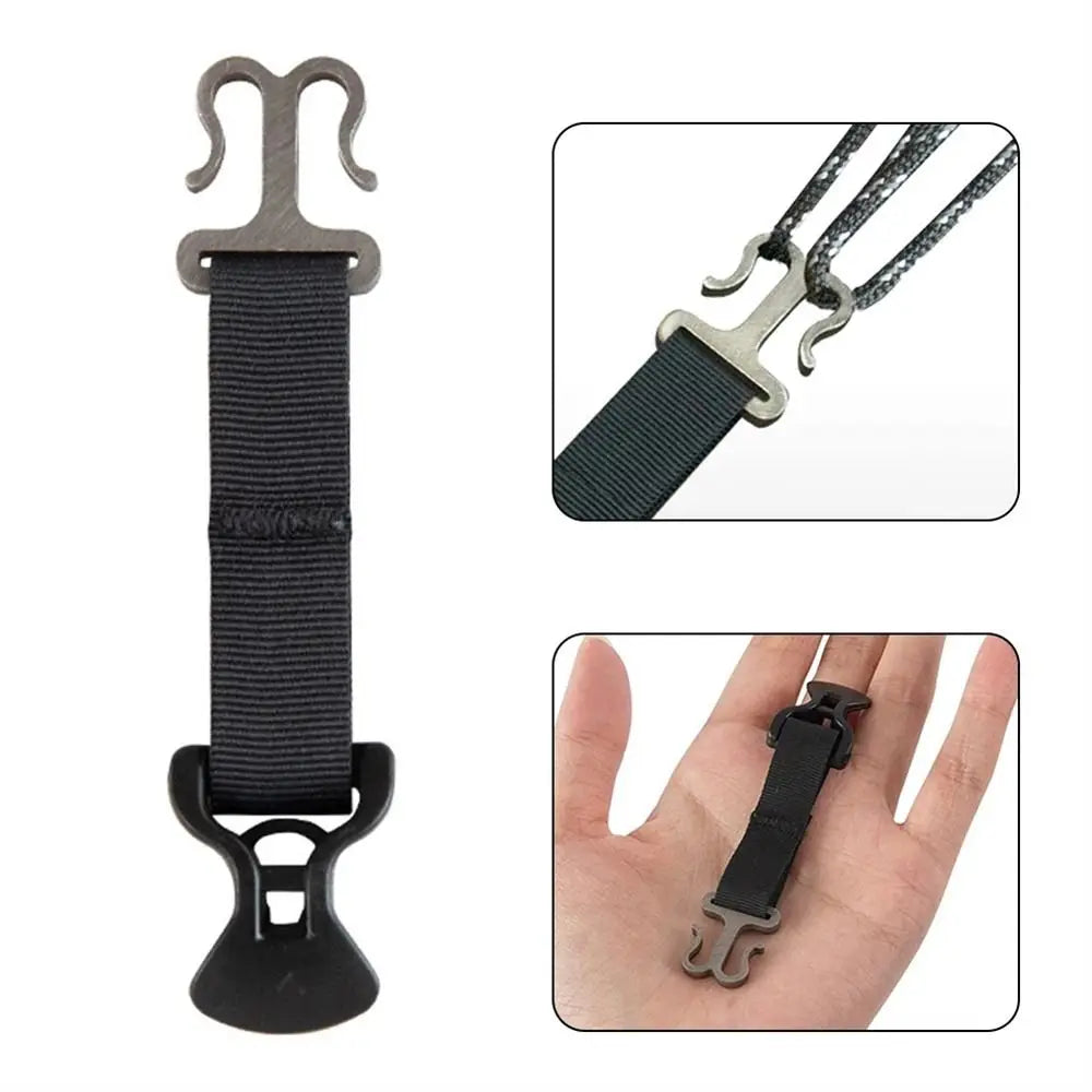 Double-door Tent Rope Tensioner Awning Hooks Stainless Steel Camping Tent Buckle Pull-up Nylon Tent Rope Holder Outdoor Sports Vue
