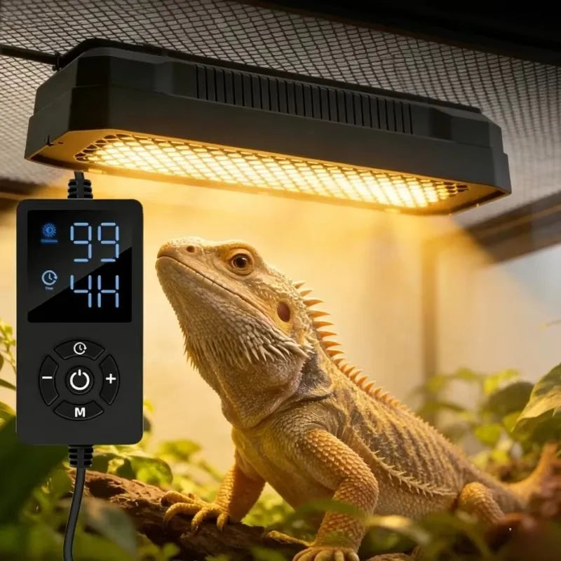 Smart UVB Reptile Terrarium Light UVA LED Dimming Timing Breeding Box Lamp Tortoise Lizard Reptiles Kennel Lamp Habitat Lighting Vue