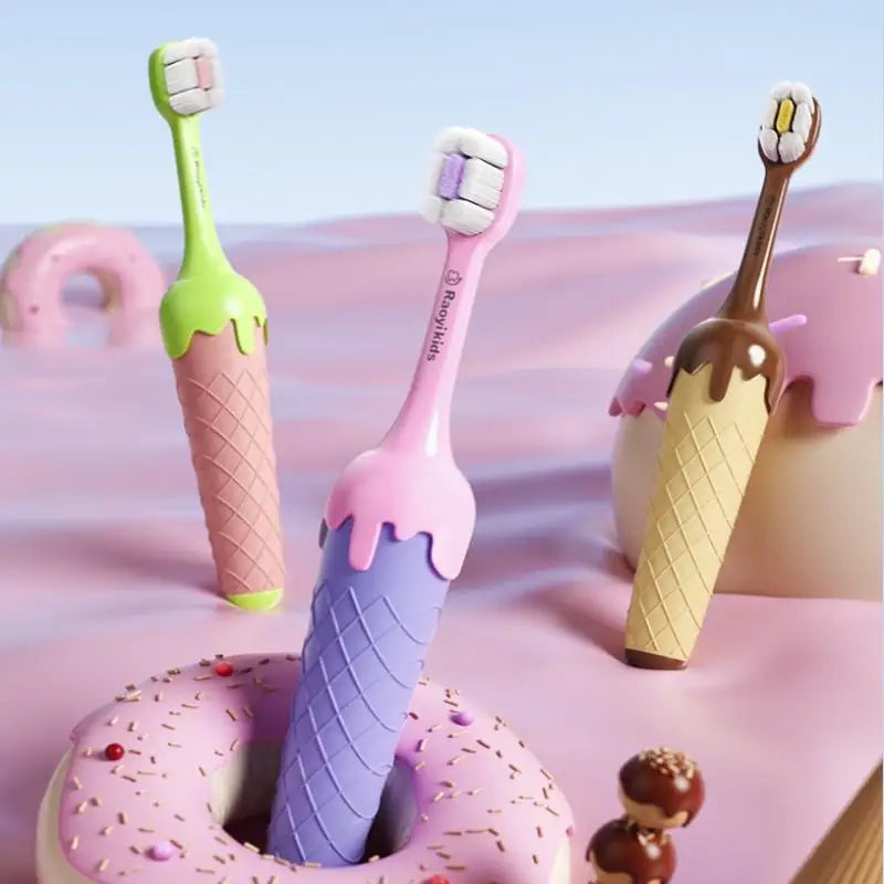Portable Plastic 's Toothbrush Lightweight Convenient Soft Bristle Toothbrush Ice Cream Dental Oral Care Oral Cleaning Infant Vue