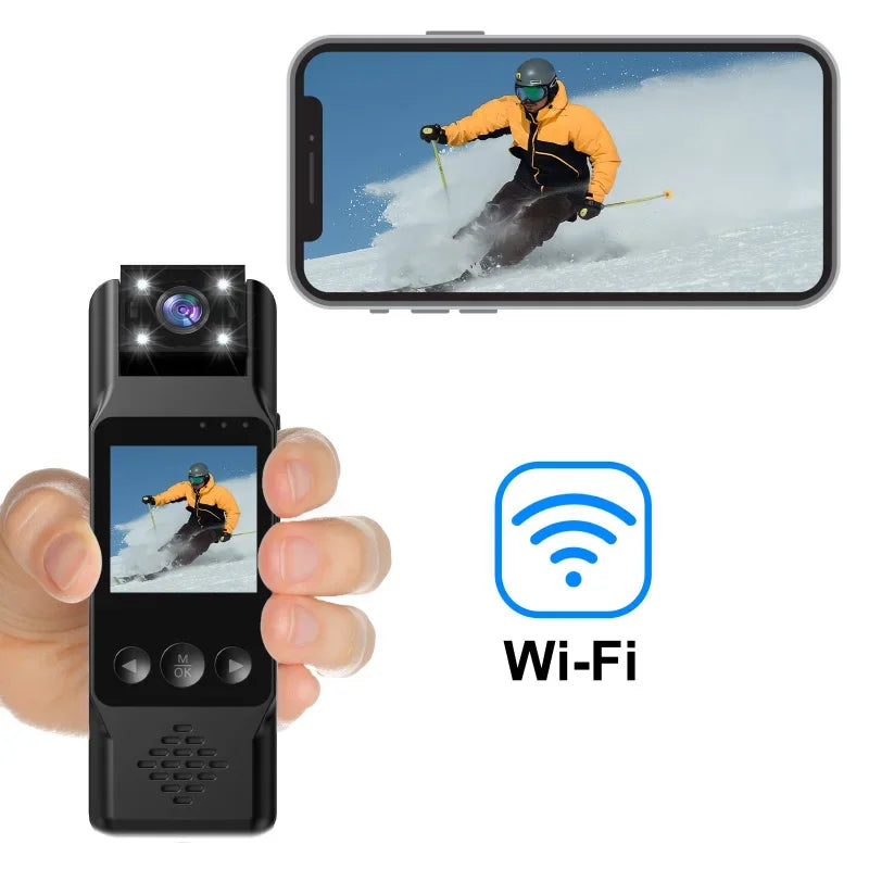 Lenovo Sports Camera Portable Mini Camera 4K HD Wifi Magnetic Back Clip Digital Video Recorder Worn Body Cam Night Vision DVR Vue WiFi version