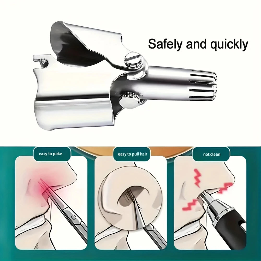1piece Ear and Nose Hair Trimmer Clipper Painless Hair Trimmer for Men Women Manual Trimmer Waterproof Hand Wash Easy Cleansing Vue
