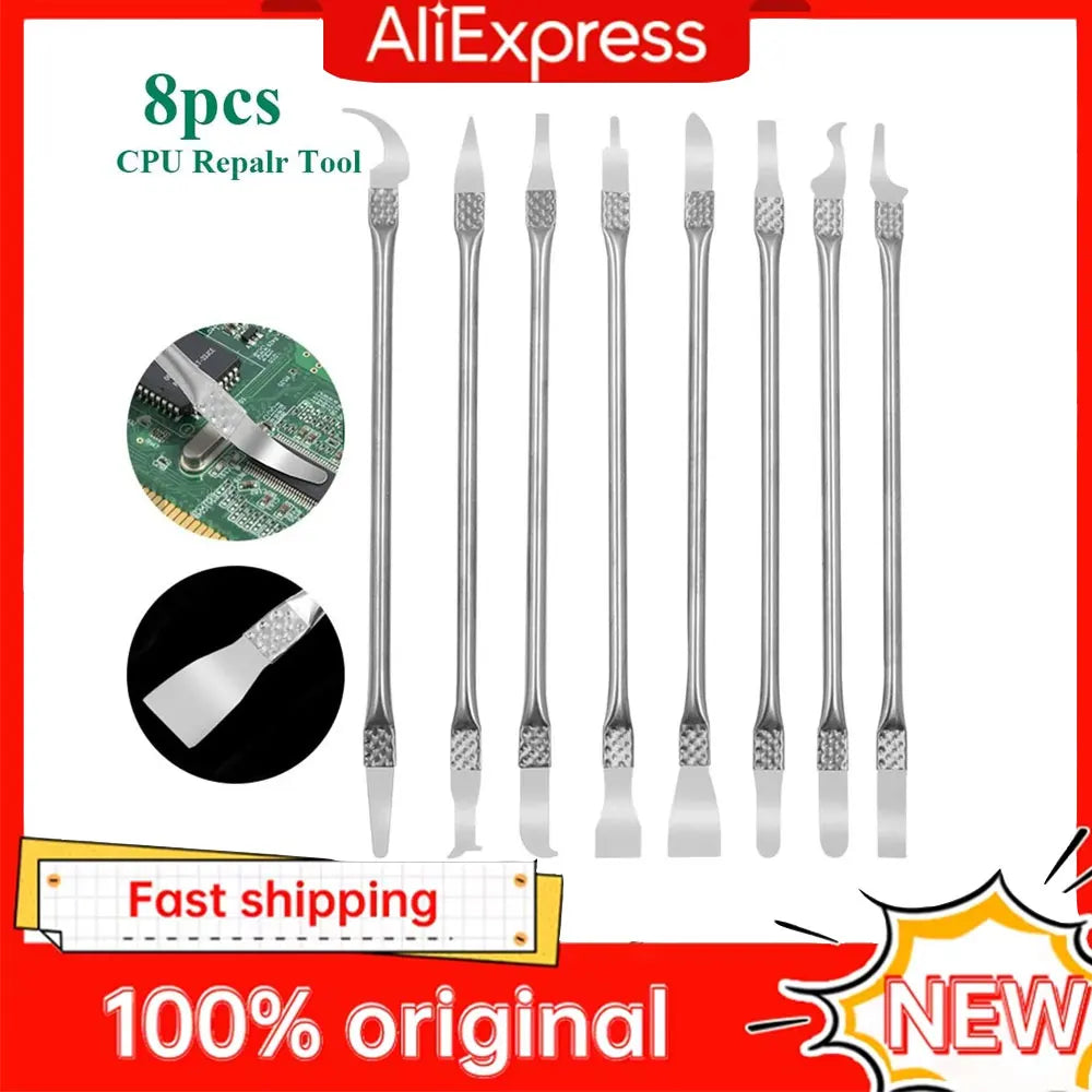 8Pcs Ultra Thin IC Chip CPU Blade Knife Motherboard Maintenance UV Glue Cleaner Remover Phone Disassemble Repair Tools Vue