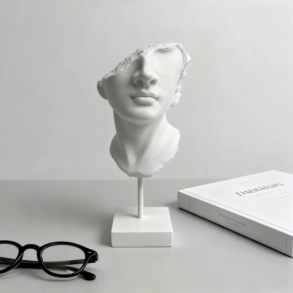 David Head Sculpture Resin OrnamentHome Decor Desktop Craft Collectible Vue A2