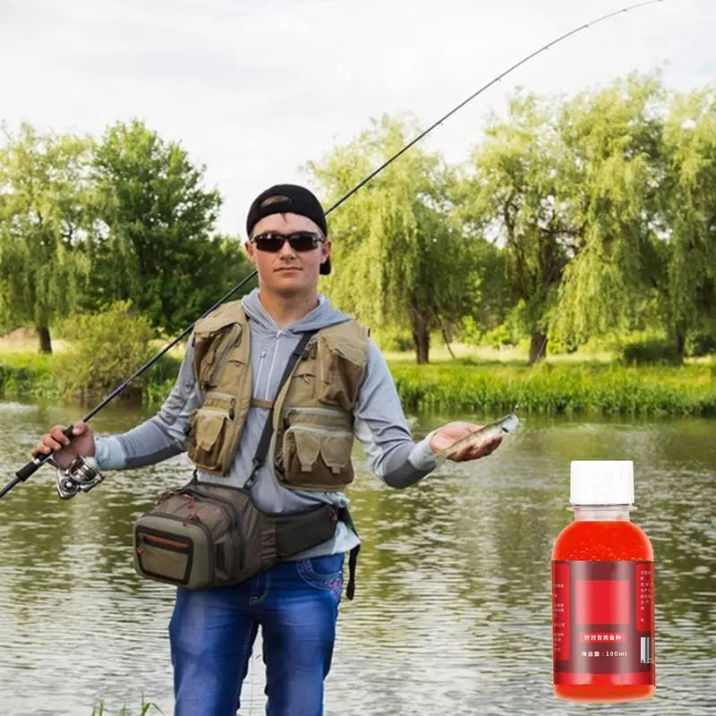 Red Worm Fishing Bait Additive Liquid Concentrate 60ml/100ml Fishing Bait Additive Vue