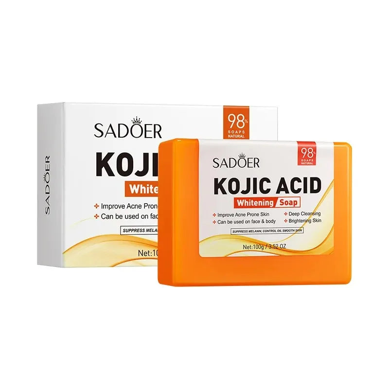 Sadoer Kojic Acid Facial Soap Face Wash Foam Facial Cleanser Moisturizing Hydrating Oil Control Body Bathing Handmade Soap Vue