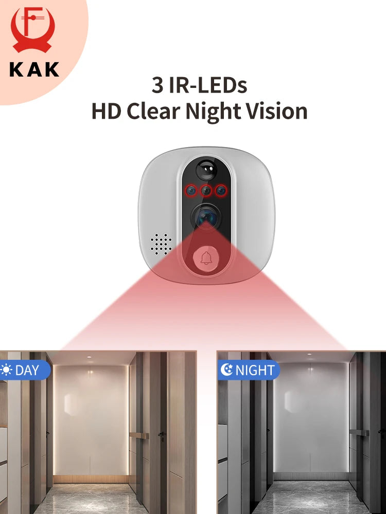 Tuya 1080P WiFi Door Bell Camera Google Alexa Smart Life Video Peephole PIR Motion Detector Digital Door Viewer with Intercom Vue