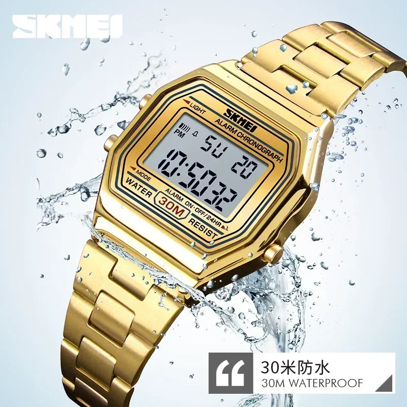 SKMEI 1415 Women's Retro Digital Stainless Steel Sports Watch Women's Digital Watch Vue