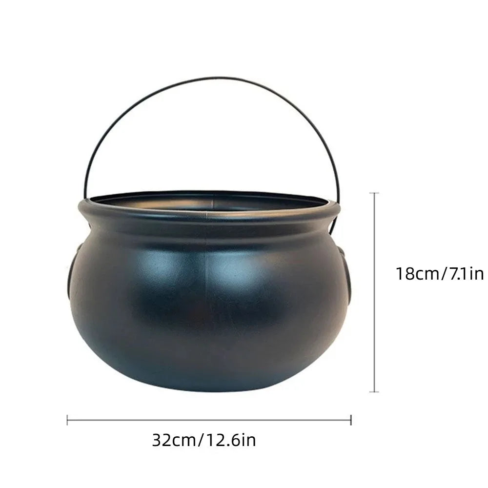 Festival 32cm Halloween Cauldron Plastic Extra-large Candy Bowl Classical Black Halloween Jar Party Decoration Vue