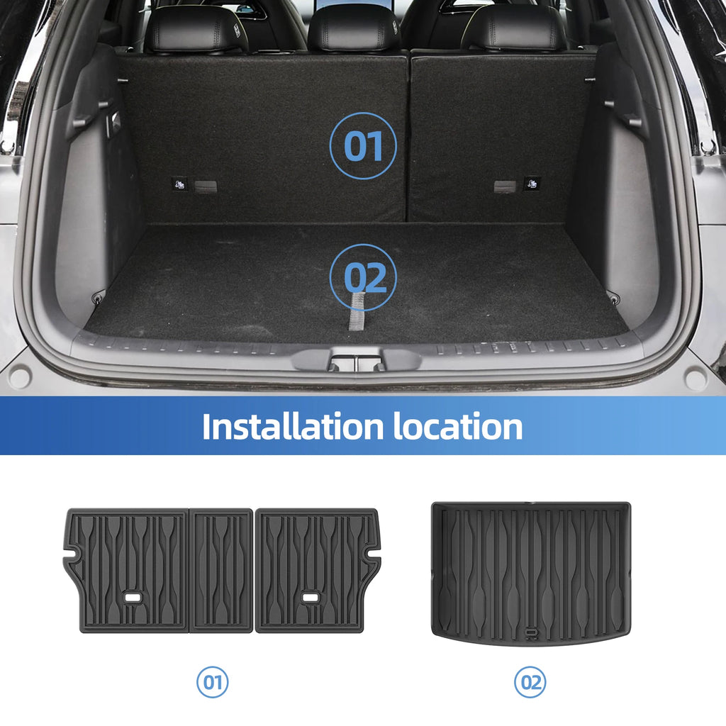 Smabee for BYD Atto 3 Atto3 YUAN PLUS 2022-2024 TPE Car All-weather Floor Mats Cargo Liner Trunk Pad Backrest Liner Accessories Vue