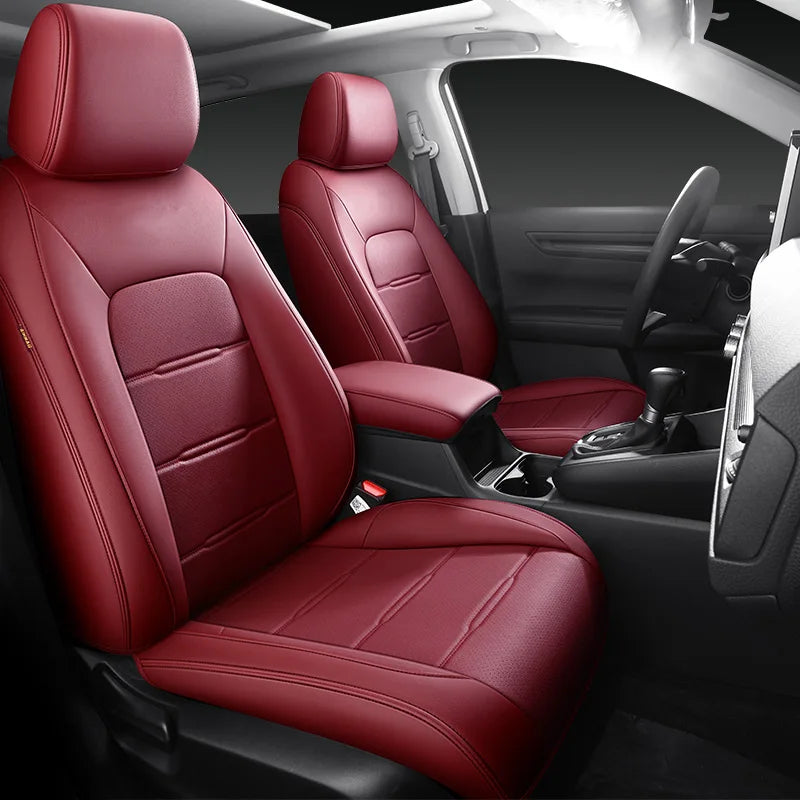 Custom Fit CRV Car Seat Covers for Select Honda CRV 2023 -2026 Full Set Artificial Leather Automobile Car Accessories -Wine Red Vue