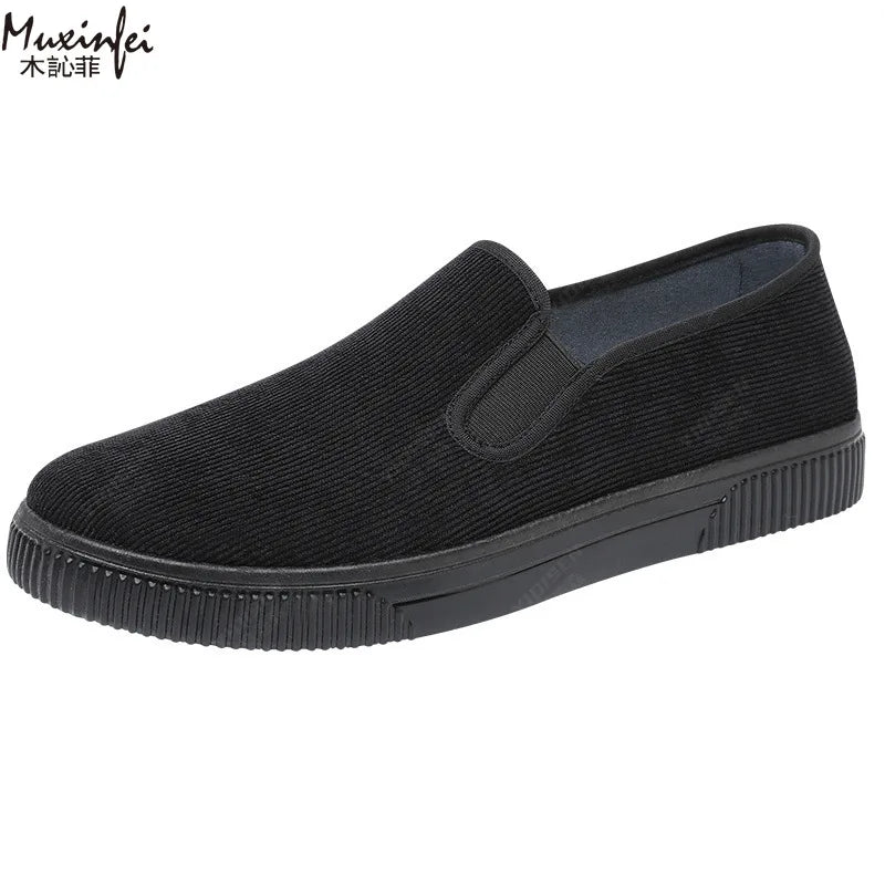 Men's Corduroy Slip-On Flat Casual Shoes – Spring & Autumn Slip-On Casual Shoes Vue