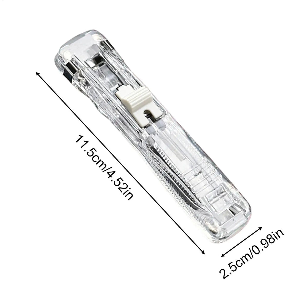 Push Clip Stapler Portable Document Binding Clamp Binder Clip Dispenser for Home School Classroom Desktop Paper Organizing Vue