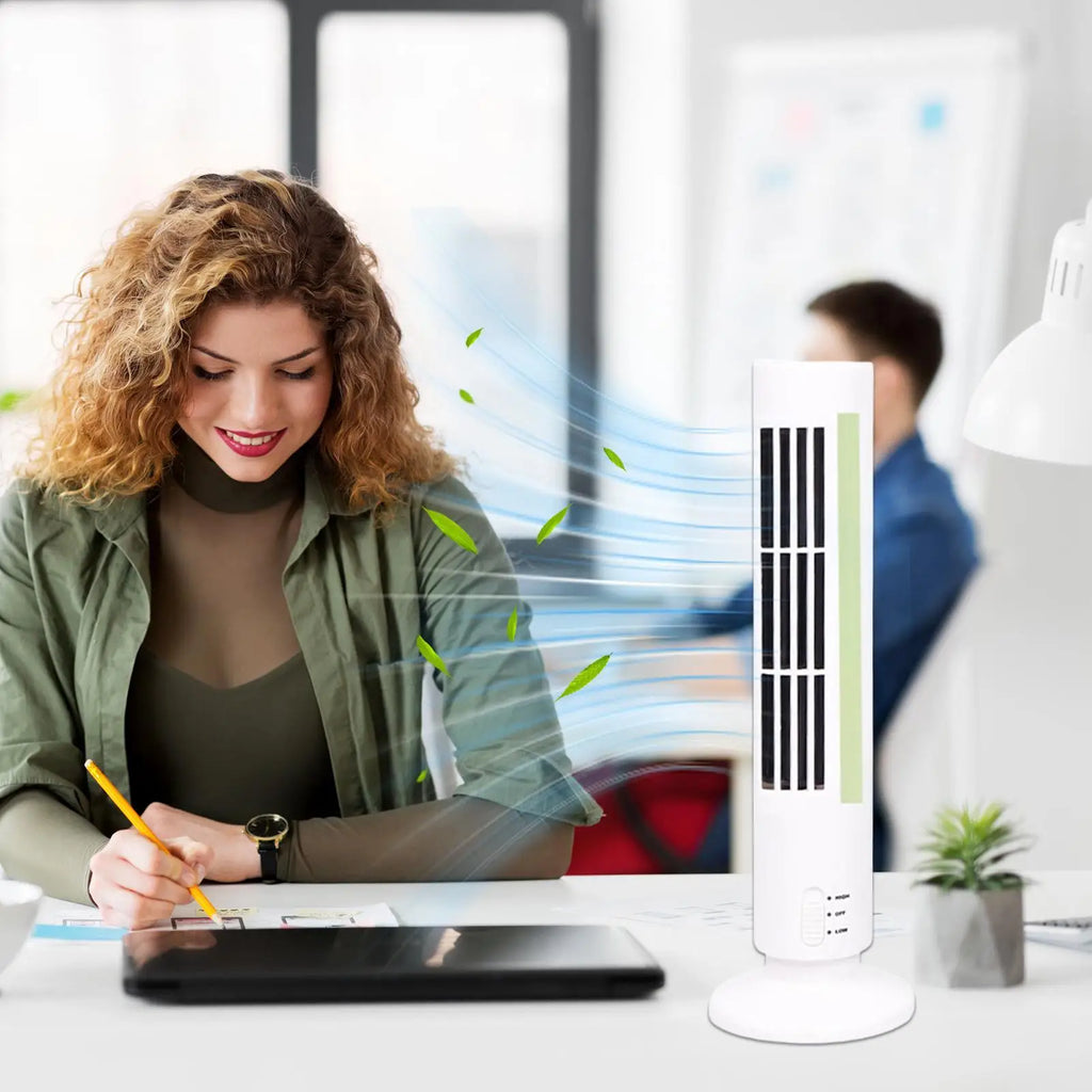 Versatile Portable Tower Fan, Low Noise & Space Saving, Plug-in Quiet Air Cooler for Bedroom, Office, Garage, Patio, Dorm Home Vue