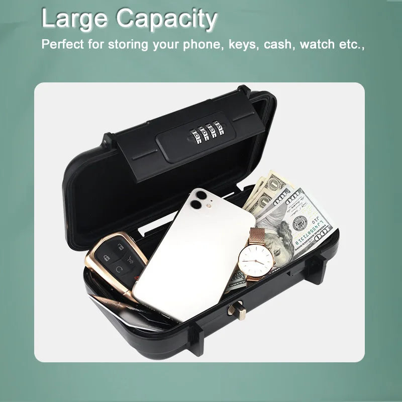 Creative Portable Beach Safe Box 4-digit Combination Lock With Steel Wire Outdoor Camp Sports Cycling Swim Security Storage Box Vue