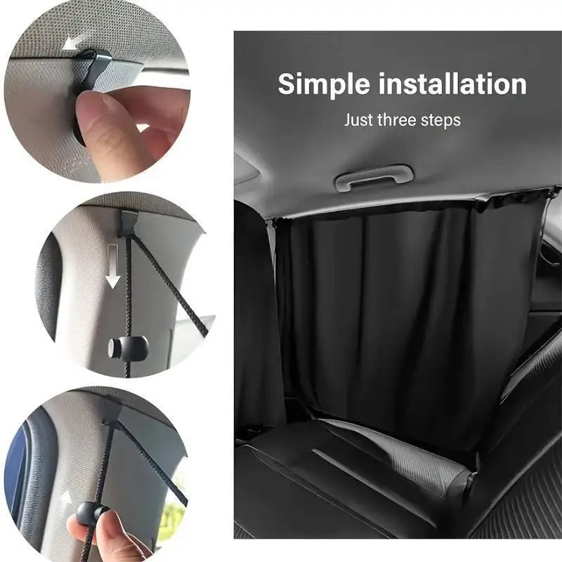 Universal Car Privacy Curtain Set Sun Shade UV Block Auto Window Cover for Camping Travel Nap Night 2 or 4pcs Vue