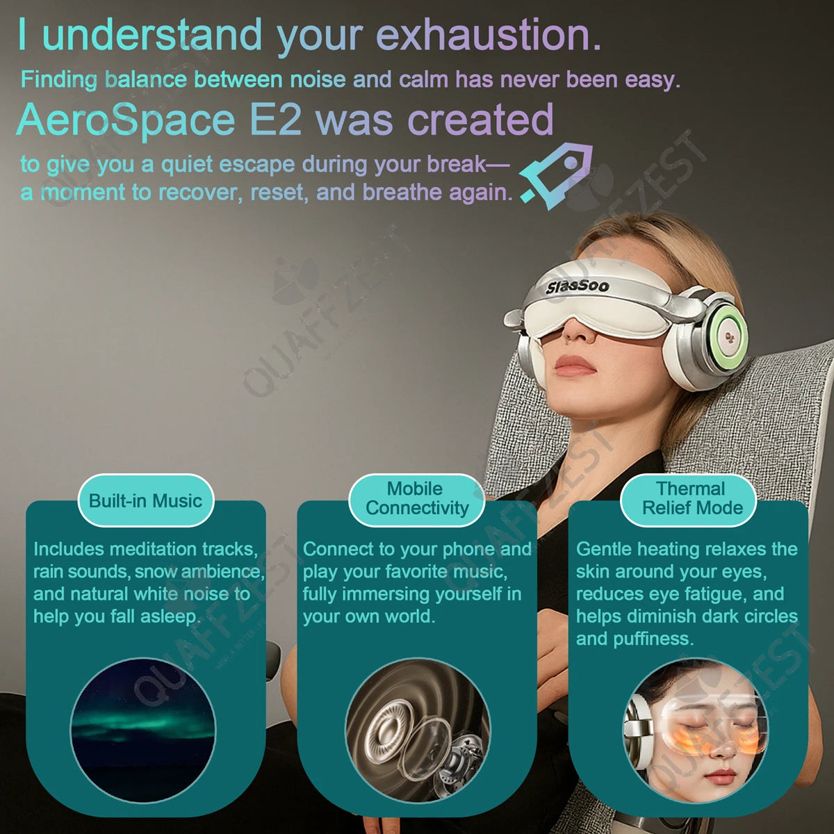 SiaaSoo Smart Portable Vibration Eye Massager Airbag Compress Eye Care Tool Bluetooth Music Eye Massage Eye Relax Fatigue Sleepp Vue