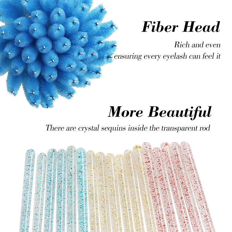 50pcs Disposable Eyelash Brushes Eyelashes Extension Tools Eyebrow Brush Mascara Wands Applicator Spoolers brosse cils Vue