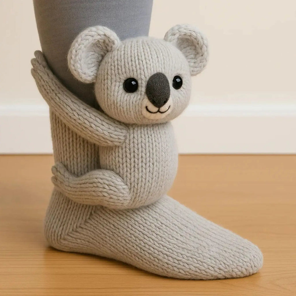 3D Knit Animal Socks Foot Warm Supplies 3D Novelty Knitted Socks for Women Kid Adult Winter Fall Christmas Birthday Indoor Home Vue