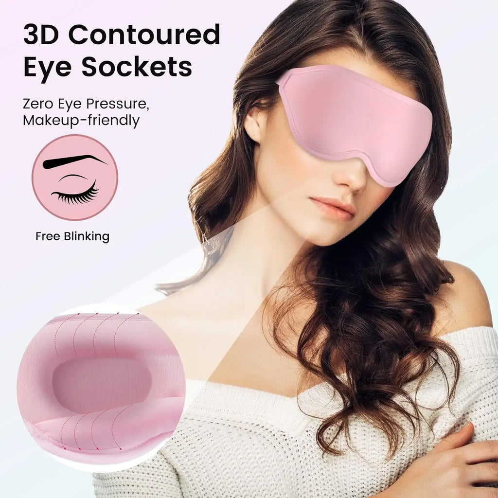 Eye Mask Sleeping 3D Contoured 100 Light Blocking Blindfold Soft Zero