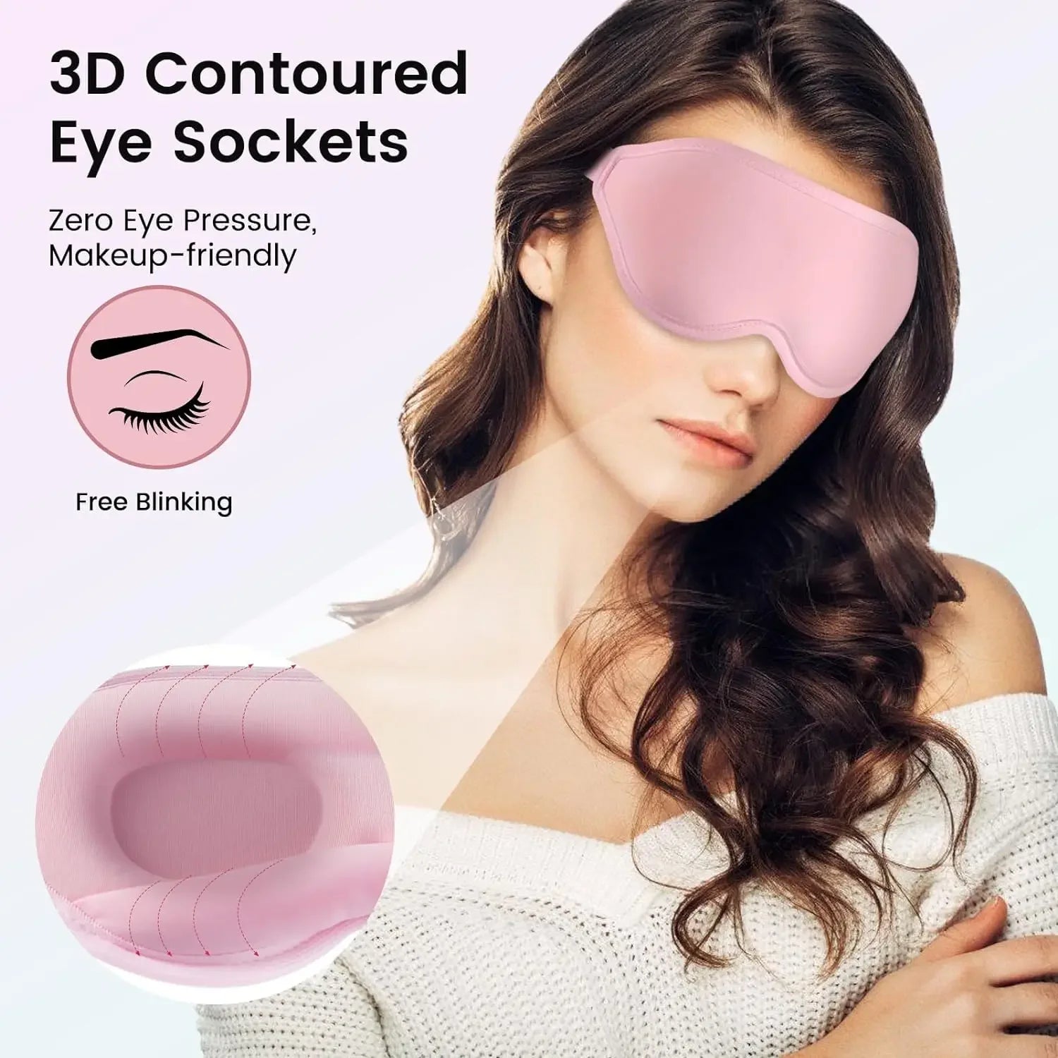 Eye Mask Sleeping 3D Contoured 100 Light Blocking Blindfold Soft Zero