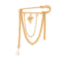 Women Fashion Tassel Brooch Pins Coat Waist Buckle Trouser Leg Decor Button Clasps Jewelry Vue A5