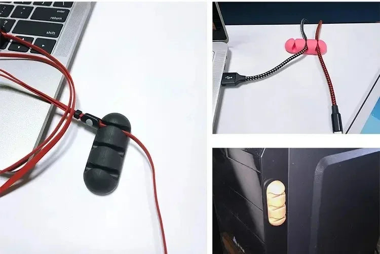 for Mouse Keyboard Headset For iPhone Cable VIKEFON Cord Wire Organizer Silicone USB Cable Winder Management Clips Self Adhesive Vue