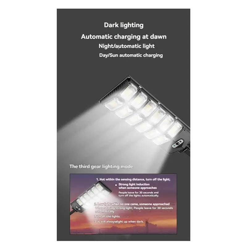ABKW-Solar Lights LED Outdoor Solar Road Area Lamp Solar Lights With Remote Control, For Parking Lot Yard A Vue